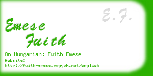 emese fuith business card